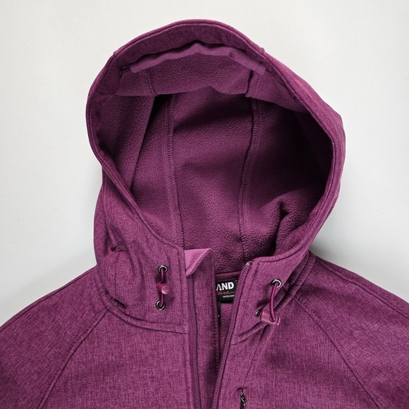 Kirkland Signature Women's Softshell Jacket Hooded Fleece Lined Purple Medium - Picture 5 of 13